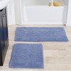 Hastings Home 2-piece 100-percent Cotton Bathmat, Reversible, Soft, Absorbent Bathroom Rugs, Blue 910217DUF